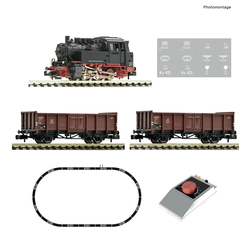 Fleischmann 5160002 Startovací set s parní lokomotivou a nákladním vlakem N Analog BR 80