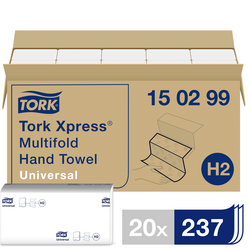 TORK 150299 Xpress Multifold Universal papírové utěrky, skládané (d x š) 23.4 cm x 21.3 cm bílá 20 x 237 blistrů/bal.  4740 ks