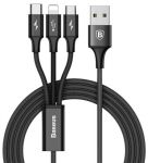 USB kabel 3v1 Rapid Series (černý) 3A (CAMLT-SU01)