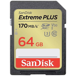 SanDisk Extreme PLUS paměťová karta SDXC 64 GB UHS-Class 3 nárazuvzdorné, vodotěsné