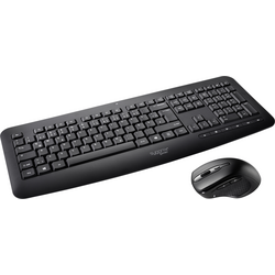 Sygonix Connect SC-KMC-300 bezdrátový Sada klávesnice a myše s číselnou klávesnicí německá, QWERTZ černá