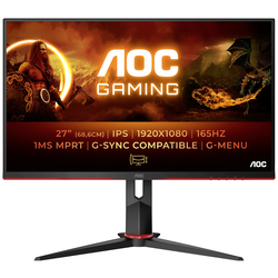 AOC 27G2SPU/BK herní monitor 68.6 cm (27 palec) Energetická třída (EEK2021) F (A - G) 1920 x 1080 Pixel Full HD 1 ms VGA, DisplayPort, HDMI™, na sluchátka