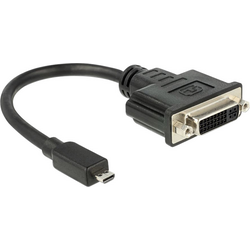 Delock 65563 HDMI / DVI adaptér [1x micro HDMI zástrčka D - 1x DVI zásuvka 24+5pólová] černá  20.00 cm