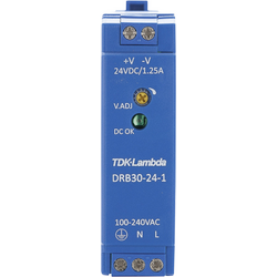 TDK-Lambda DRB30-24-1 síťový zdroj na DIN lištu 24 V/DC 1.25 A 30 W Počet výstupů:1 x Obsahuje 1 ks