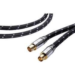 Oehlbach antény kabel [1x anténní zástrčka 75 Ω - 1x anténní zásuvka 75 Ω] 10.00 m 125 dB pozlacené kontakty černá, šedá