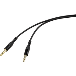 Renkforce RF-4712228 jack audio kabel [1x 3,5mm zástrčka se zlatým kontaktem - 1x 3mm zástrčka se zlatým kontaktem] 1.50 m černá s regulátorem hlasitosti