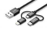 UGREEN USB 2.0 multifunkční kabel 1m, černý