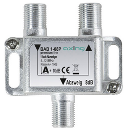 Axing BAB 1-08P odbočka TV kabelu jednoduchý 5 - 1218 MHz