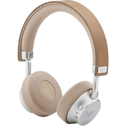 HER HF8  Sluchátka On Ear Bluetooth®, kabelová  béžová, stříbrná  regulace hlasitosti