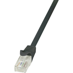 LogiLink CP2023U RJ45 síťové kabely, propojovací kabely CAT 6 U/UTP 0.50 m černá s ochranou 1 ks
