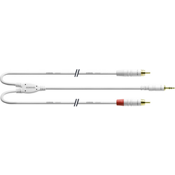 Cordial  audio kabelový adaptér [1x jack zástrčka 3,5 mm - 2x cinch zástrčka] 1.50 m bílá