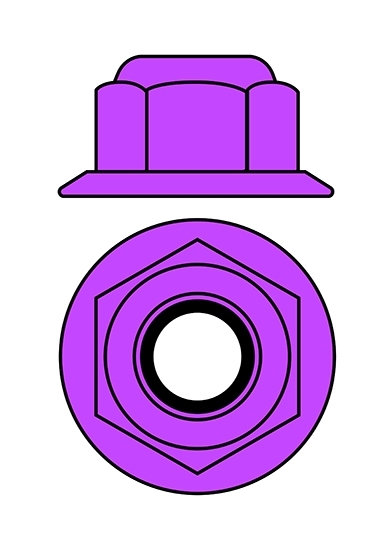 Hliníkové Nylon STOPmatky M3 s ploškou - fialové - 10 ks. TEAM CORALLY
