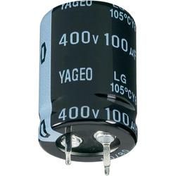 Snap In kondenzátor elektrolytický Yageo LG450M0100BPF-2530, 100 µF, 450 V, 20 %, 30 x 25 mm