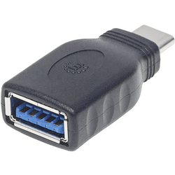Manhattan USB 3.0 adaptér [1x USB 3.1 zástrčka C  - 1x USB 3.1 zásuvka A ] Adapter USB-C Stecker auf USB A Buchse USB 3.1, Gen 1 5 Gbps schwarz