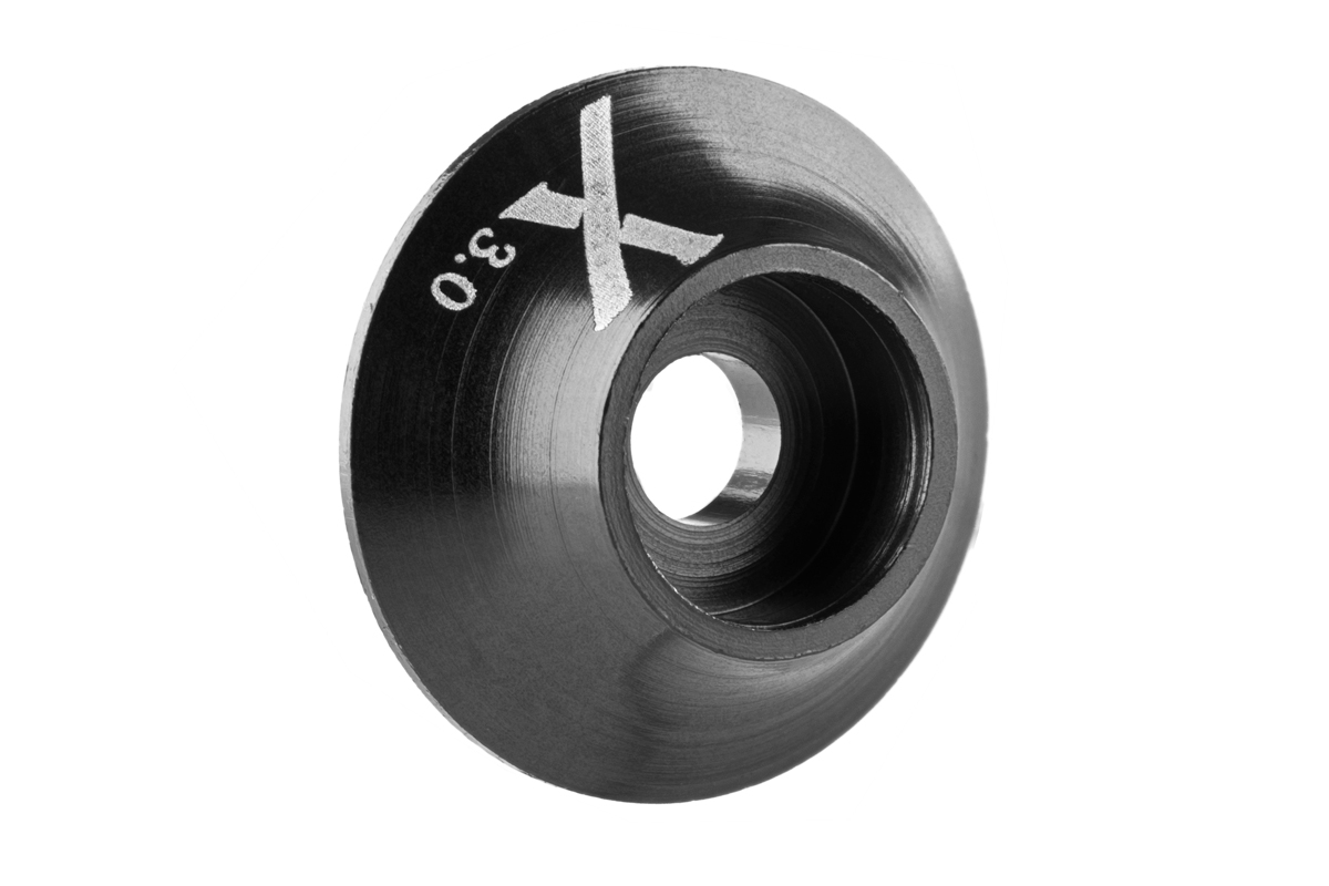 Kovová podložka s O-kroužkem (X logo) 3 mm, černá, 10ks