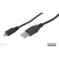Digitus USB kabel USB 2.0 USB-A zástrčka, USB Micro-B zástrčka 3.00 m černá AK-300110-030-S