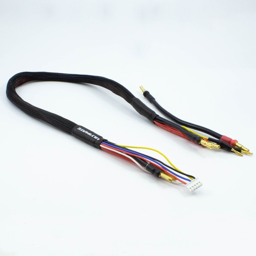 2 x 2S černý nabíj. kabel G4/G5 v černé ochranné punčoše - dlouhý 60cm - (4mm, 3-pin XH) Ultimate Racing