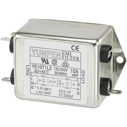 Yunpen  530100  YE10T1L2  odrušovací filtr    250 V/AC  10 A  1.2 mH  (d x š x v) 75 x 51 x 37 mm  1 ks