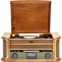 Reflexion HIF2002DAB stereo systém AUX, Bluetooth, CD, DAB+, kazeta, gramofón, FM, USB, funkce nahrávání, vč. dálkového ovládání 2 x 40 W dřevo