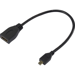 Raspberry Pi® adaptér HDMI Raspberry Pi [1x micro HDMI zástrčka D - 1x HDMI zásuvka] 23.5 cm černá