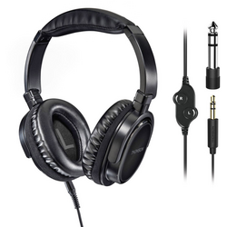 Thomson HED4508 HQ TV sluchátka Over Ear  kabelová  černá  headset, regulace hlasitosti, otočná sluchátka
