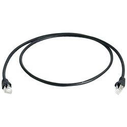 Telegärtner L00000A0086 RJ45 síťové kabely, propojovací kabely CAT 6A S/FTP 1.00 m černá samozhášecí, s ochranou, párové stínění, dvoužilový stíněný, bez halogenů, UL certifikace 1 m