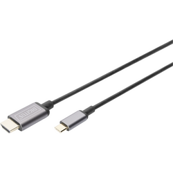 Digitus USB 3.0, USB 3.0 kabelový adaptér [1x USB 3.1 zástrčka C , USB-C® zástrčka - 1x HDMI zástrčka] DA-70821 hliníková zástrčka, flexibilní provedení, podpora HDMI, High Speed HDMI, kulatý, standardní HDMI, Ultra HD (4K) HDMI, s USB
