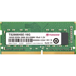 Transcend  RAM modul pro notebooky DDR4 16 GB 1 x 16 GB Bez ECC 2666 MHz 260pin SO-DIMM CL19 TS2666HSE-16G