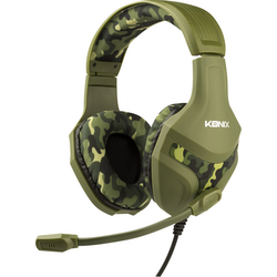 Konix PS-400 Gaming Sluchátka Over Ear kabelová stereo maskáčová zelená  regulace hlasitosti