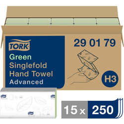 TORK 290179 Zickzack Advanced papírové utěrky, skládané (d x š) 23 cm x 25 cm zelená 15 x 250 blistrů/bal.  3750 ks