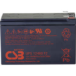 CSB Battery UPS 12460 high-rate UPS12460F2 olověný akumulátor 12 V 9.6 Ah olověný se skelným rounem (š x v x h) 151 x 99 x 65 mm plochý konektor 6,35 mm bezúdržbové, nepatrné vybíjení