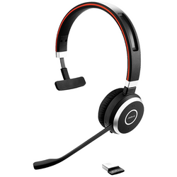Jabra Evolve 65 Second Edition - MS Teams telefon Sluchátka On Ear Bluetooth®, bezdrátová mono černá Potlačení hluku, Redukce šumu mikrofonu headset, regulace hlasitosti