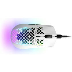Steelseries Aerox 3 herní myš USB optická bílá 6 tlačítko  s podsvícením, odnímatelný kabel