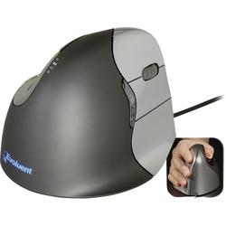 Evoluent Vertical Mouse 4 VM4R ergonomická myš USB optická černá, stříbrná 6 tlačítko 2800 dpi ergonomická
