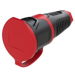 PCE 2511-src zásuvka guma, plast  230 V černá, červená IP54