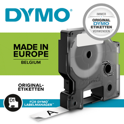 páska do štítkovače  DYMO D1 S0718060 polyester Barva pásky: bílá Barva písma:černá 12 mm 5.5 m