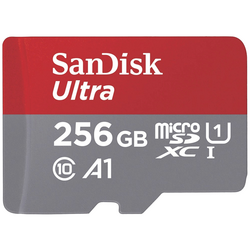 SanDisk microSDXC Ultra 256GB (A1/UHS-I/Cl.10/150MB/s) + Adapter "Mobile" paměťová karta microSDXC 256 GB A1 Application Performance Class, UHS-Class 1