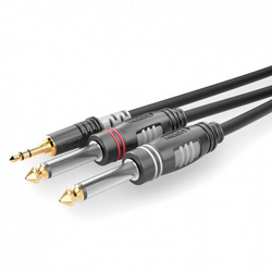 Sommer Cable HBA-3S62-0150 jack audio kabel [1x jack zástrčka 3,5 mm - 2x jack zástrčka 6,3 mm (mono)] 1.50 m černá