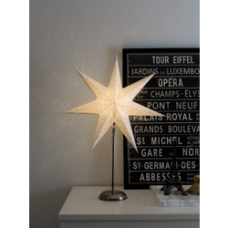 Konstsmide 2996-230 vánoční hvězda   žárovka, LED bílá, stříbrná  s vysekávanými motivy, se spínačem