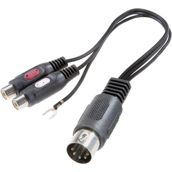 SpeaKa Professional SP-7870284  cinch / konektor DIN audio Y adaptér [1x diodová zástrčka 5pólová (DIN) - 2x cinch zásuvka] černá