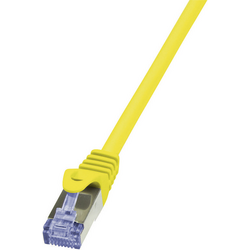LogiLink CQ3037S RJ45 síťové kabely, propojovací kabely CAT 6A S/FTP 1.00 m žlutá samozhášecí, s ochranou 1 ks