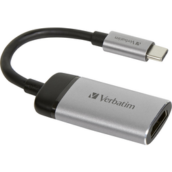 Verbatim 49143 USB-C® adaptér [1x USB-C® zástrčka - 1x HDMI zásuvka] stříbrná (matná)  0.10 m