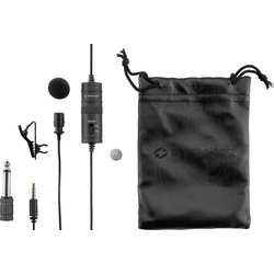 Monacor Travel-Clip nasazovací řečnický mikrofon Druh přenosu:kabelový spínač, vč. tašky, vč. ochrany proti větru