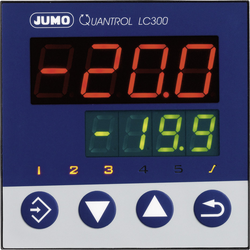 Jumo Quantrol LC300  termostat L , J , T , K, E , N , S , R , Pt100, Pt1000, KTY   relé 3 A (d x š x v) 80 x 96 x 96 mm