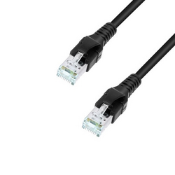 Adam Hall  5 STAR CAT6 0100 I  RJ45  síťové kabely, propojovací kabely  CAT 6A  S/FTP  1.00 m  černá  vodič z OFC, stínění pletivem  1 ks