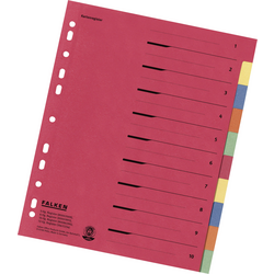 Falken 80086390 rejstřík DIN A4, nadměrná šířka  prázdná karton vícebarevná 10 karet  s organizačním potiskem 80086390