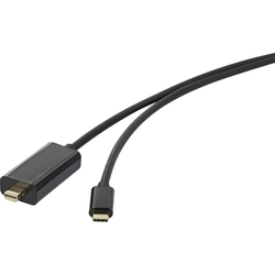 Renkforce TV, monitor kabel [1x USB-C® zástrčka - 1x mini DisplayPort zástrčka] 1.80 m černá