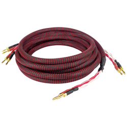 Dynavox 207298  audio kabel [2x banánková zástrčka - 2x banánková zástrčka] 3 m černá/červená
