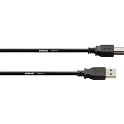 Cordial USB kabel USB 2.0 USB-A zástrčka, USB-B zástrčka 5.00 m černá  CUSB 5
