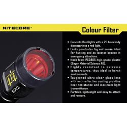 NiteCore NITNFG25 barevný filtr  EC1, EC2, EA1, EA2, MT2C, P12, SRT3, SRT5 a kapesní svítilny o Ø 25 mm zelená